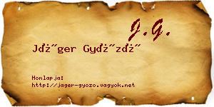 Jáger Győző névjegykártya